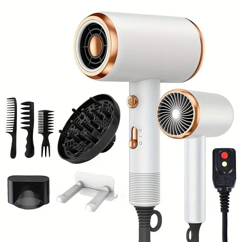 Powerful Ionic Hair Dryer With Diffuser – 2 Speeds, 3 Heating And Cooling Buttons For Straight And Curly Hair – Perfect For Home, Travel, And Salon Use, Holiday Gift