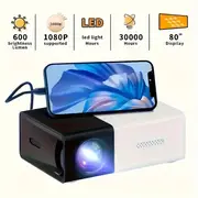 bright 3000 lumen hd mini projector portable 3d ready professional high definition mini projector suitable for home cinemasand outdoor camping compatible hdtv usb sd andholder christmas halloween thanksgiving gifts details 0